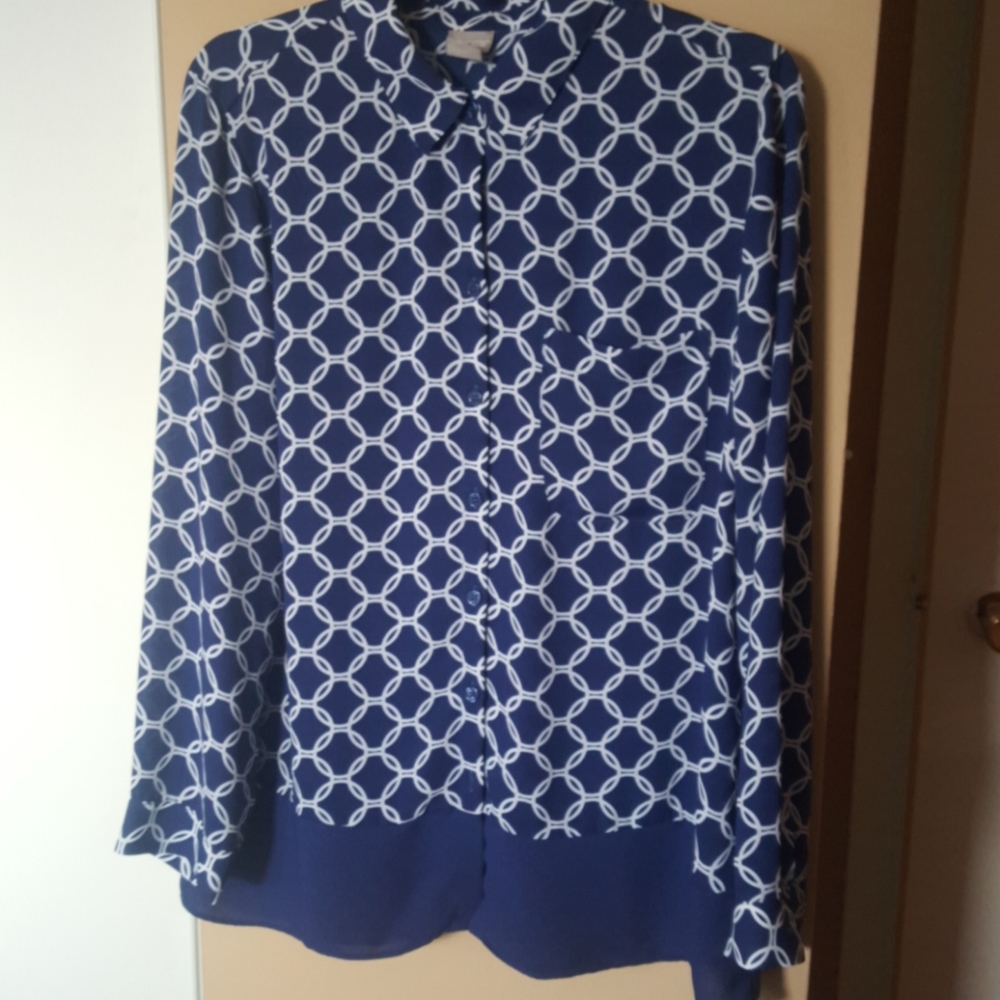 Chico's navy blouse
